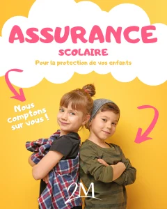 deux enfants qui compte sur leurs parents pour les proteger avec l'assurance scolaire